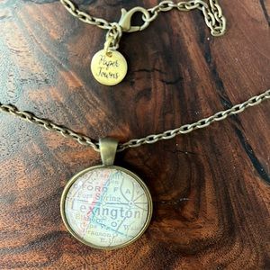 Paper Towns Lexington map necklace